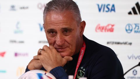 Tite en la rueda de prensa previa a la eliminación ante Croacia.