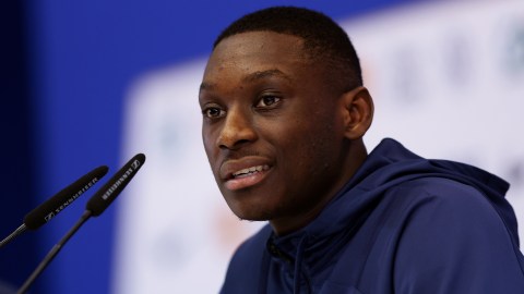 Kolo Muani en rueda de prensa antes de la final contra Argentina en Qatar 2022.