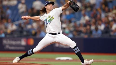 Tyler Glasnow con Tampa Bay Ray. Foto: Megan Briggs/Getty Images