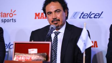 Hugo Sánchez durante una premiación del diario Marca en 2018.