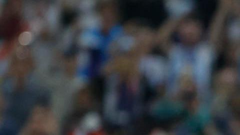 Messi celebra su gol contra Croacia en semifinales.