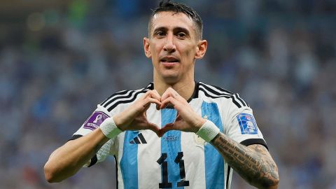 Ángel Di María, autor del segundo gol de Argentina en la final del Mundial Qatar 2022.