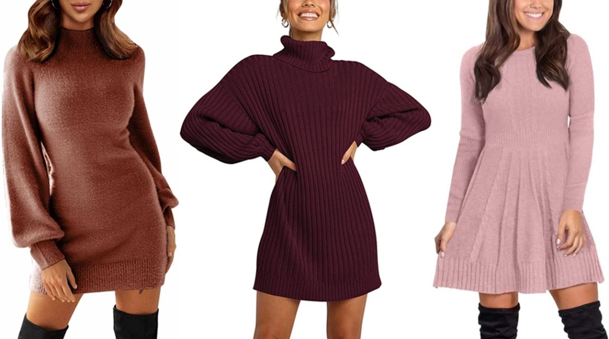5 vestidos suéter de mujer ideales para el invierno por de $50 en Amazon -