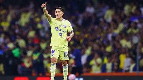Alejandro Zendejas en festejo de gol, durante el partido de vuelta de las Semifinales del torneo Apertura 2022.