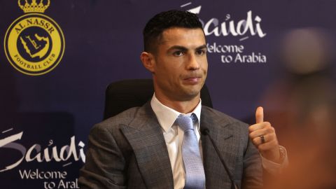 Cristiano Ronaldo en su presentación con el Al Nassr.