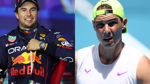 El piloto mexicano Sergio 'Checo' Pérez y el tenista español Rafael Nadal.