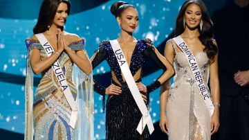 Miss Venezuela Amanda Dudamel, Miss USA R’bonney Gabriel y Miss Republica Dominicana, Andreína Martínez en Miss Universe 2023./ Foto: Jason Kempin/Getty Images.
