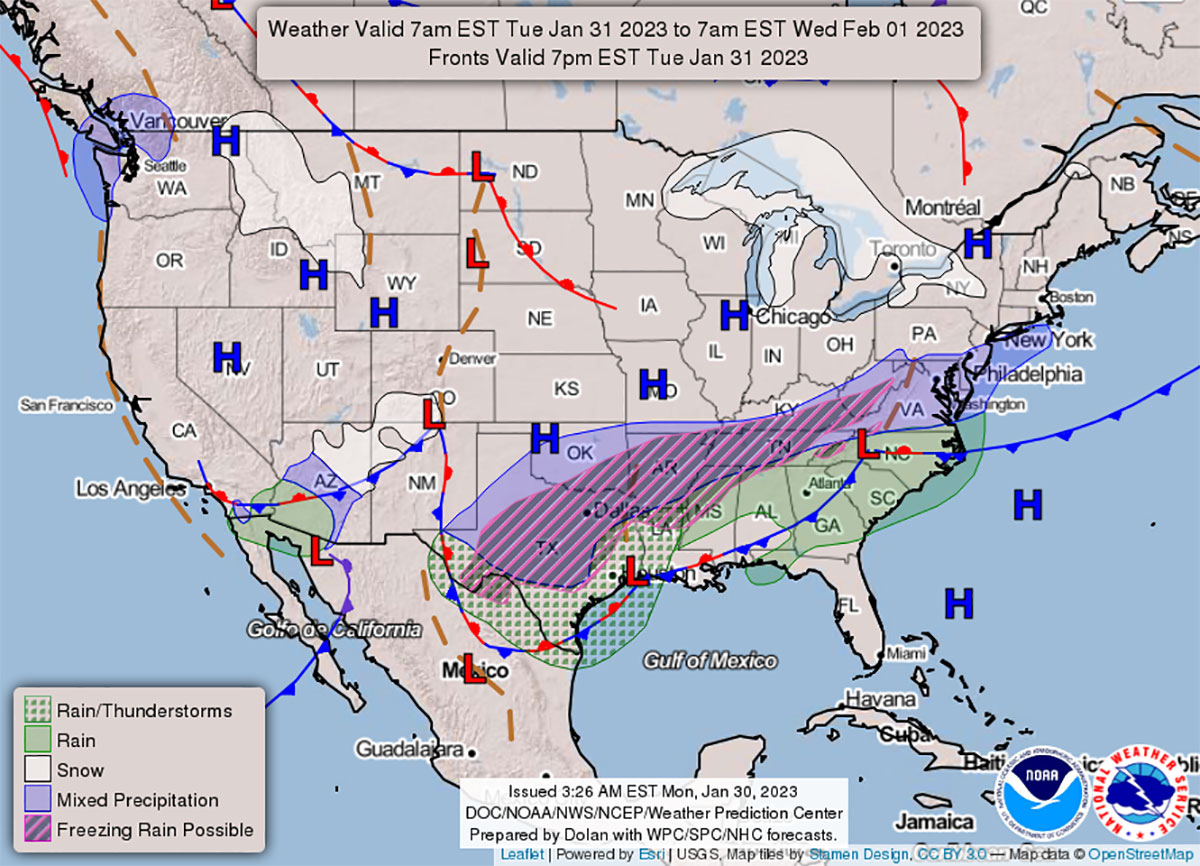 Tormenta invernal que azota el sureste de Estados Unidos deja más de