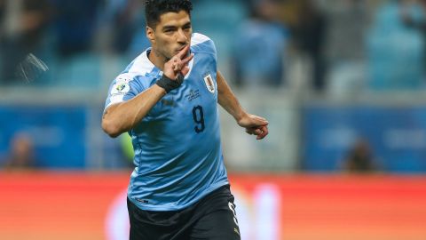 Luis Suárez con la Selección de Uruguay.