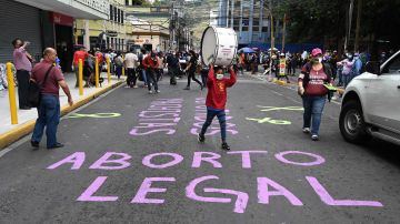 Una protesta en Honduras para defender el derecho al aborto, en enero de 2021.