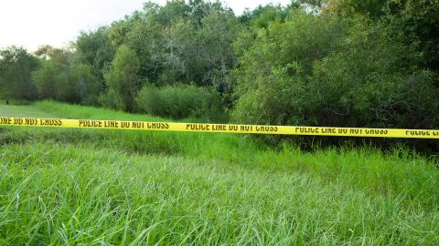 NORTH PORT, FL - OCTOBER 20: Police tape restricts access to Myakkahatchee Creek Environmental Park on October 20, 2021 in North Port, Florida. The FBI announced human remains and personal items belonging to Brian Laundrie have been found there. Officials have been searching for Brian Laundrie in connection with the death of his fiance Gabby Petito, whose body was found in Wyoming. (Photo by Mark Taylor/Getty Images)