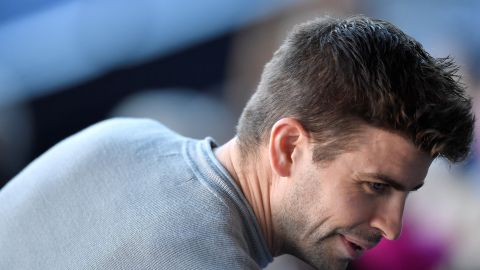 Gerard Piqué en una conferencia de prensa en el estadio Camp Nou de Barcelona, el 15 de diciembre de 2021.