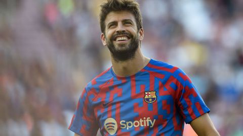 Gerard Piqué con la camiseta del FC Barcelona durante un partido de la Liga española.