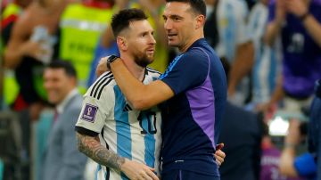 Lionel Messi y Lionel Scaloni.