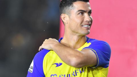 Cristiano Ronaldo en su presentación con el Al-Nassr.