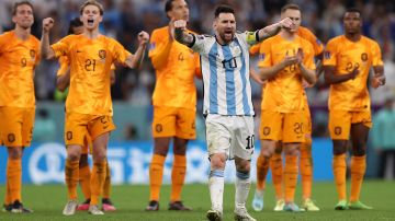 Lionel Messi celebrando la victoria ante Páises Bajos en Qaatr 2022.