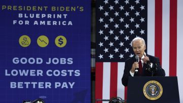 El presidente Biden en su discurso económico en Virginia.