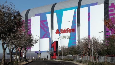 Vista general del estadio State Farm el 28 de enero de 2023 en Glendale, Arizona. State Farm Stadium será la sede del Super Bowl LVII de la NFL el 12 de febrero.