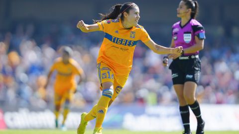 Jacqueline Ovalle, goleador de las Tigres de la UANL de la Liga MX femenil.