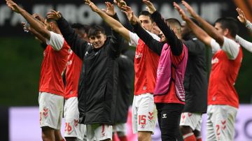 Jugadores del Sporting Braga celebrando un gol.