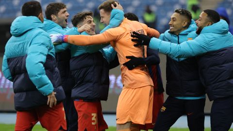 Ter Stegen celebra el pase del FC Barcelona a la final de la Supercopa.