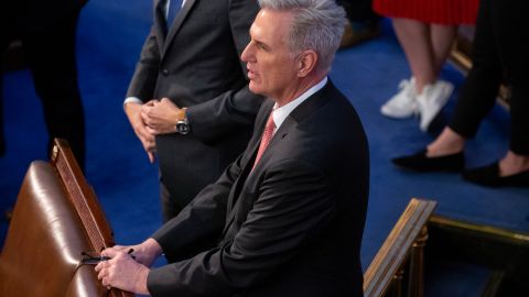 Kevin McCarthy durante el tercer día de votaciones para elegir presidente de la Cámara Baja.