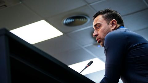 Xavi Hernández en la rueda de prensa previa al partido de Liga contra Getafe.