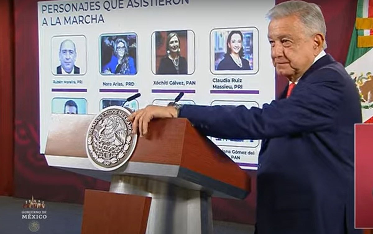AMLO exhibe a sus opositores que se manifestaron en contra del “plan B ...