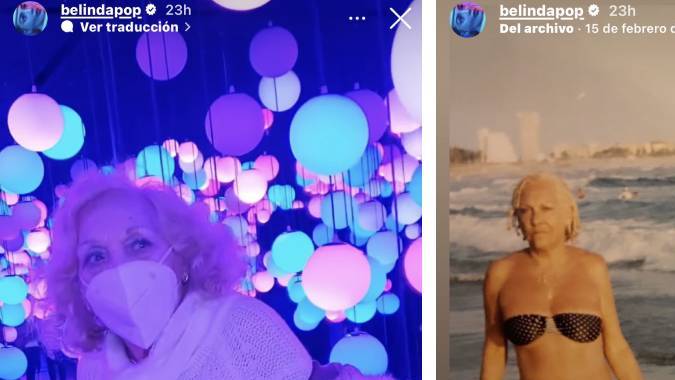 Belinda recuerda a su abuelita a dos años de su muerte. Foto: Historias de Instagram @belindapop