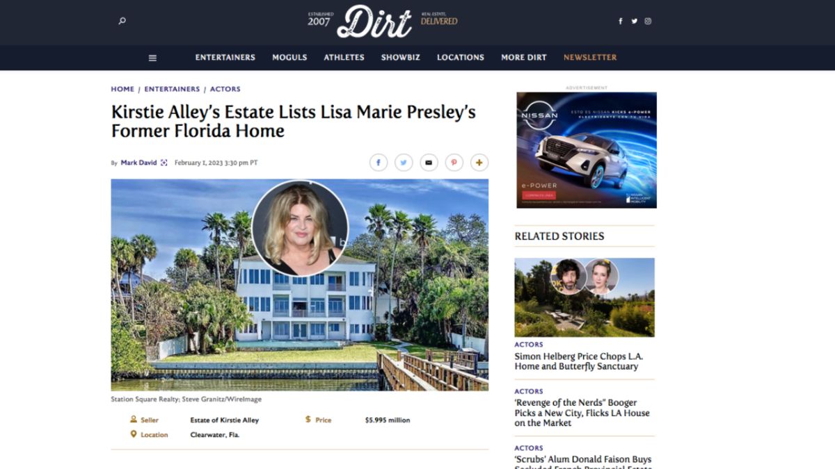 La antigua casa de Lisa Marie Presley en Florida está buscando nuevos dueños (Dirt)