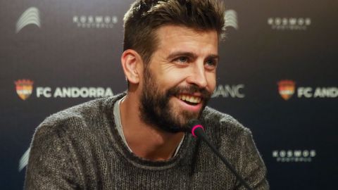 Gerard Piqué en una conferencia de prensa en Andorra.