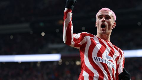 Antoine Griezmann celebrando un gol con el Atlético de Madrid.