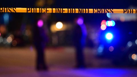 Police tape is pictured at the scene near the intersection of Garvey and Garfield Avenue in Monterey Park, California, on January 22, 2023, where police are responding to reports of multiple people shot. - Police were at the scene of a shooting in southern California that has caused a number of casualties, the Los Angeles Times reported January 22, citing a law enforcement source. (Photo by Frederic J. BROWN / AFP) (Photo by FREDERIC J. BROWN/AFP via Getty Images)