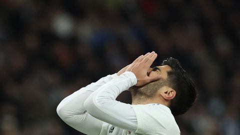 Marco Asensio lamentándose en el partido vs. Atlético de Madrid.