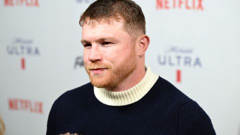 Saúl 'Canelo' Álvarez, boxeador mexicano, en los actos publicitarios de su comercial salido en el Super Bowl LVII.