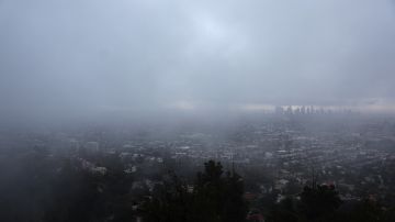 Una vista de Los Ángeles la tarde del 24 de febrero de 2023 en plena tormenta invernal.