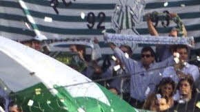 Hinchada del Real Betis en España.