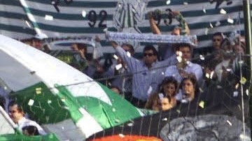 Hinchada del Real Betis en España.