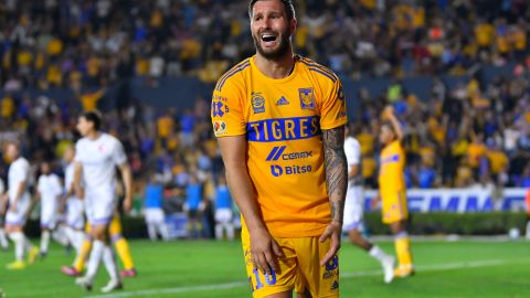 André-Pierre Gignac en lamento durante el partido contra FC Juárez.