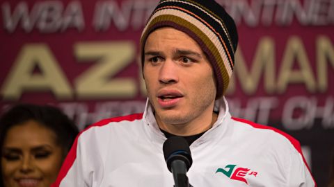 Julio Cesar Chavez Jr, durante la ultima conferencia de prensa previo al combate del 2017 vs Saul Alvarez.