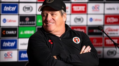 Miguel Herrera, durante su presentación como nuevo director técnico de los Xolos de Tijuana.