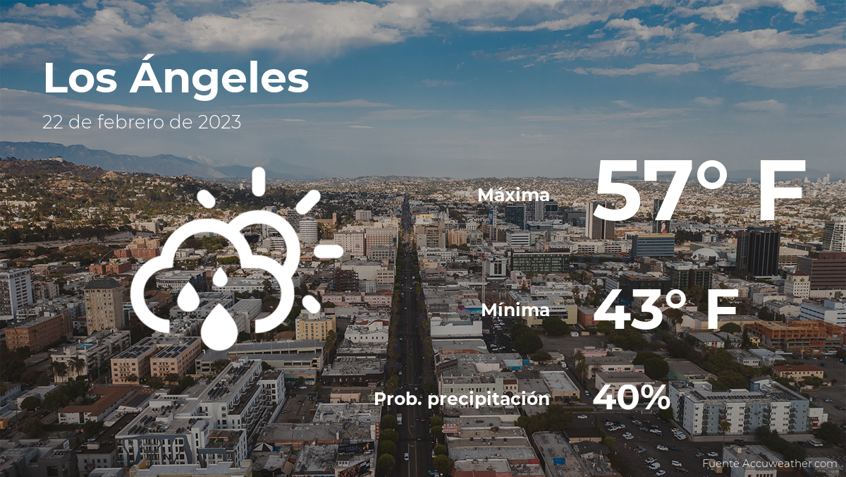 El tiempo para hoy en Los Ángeles, 22 de febrero de 2023
