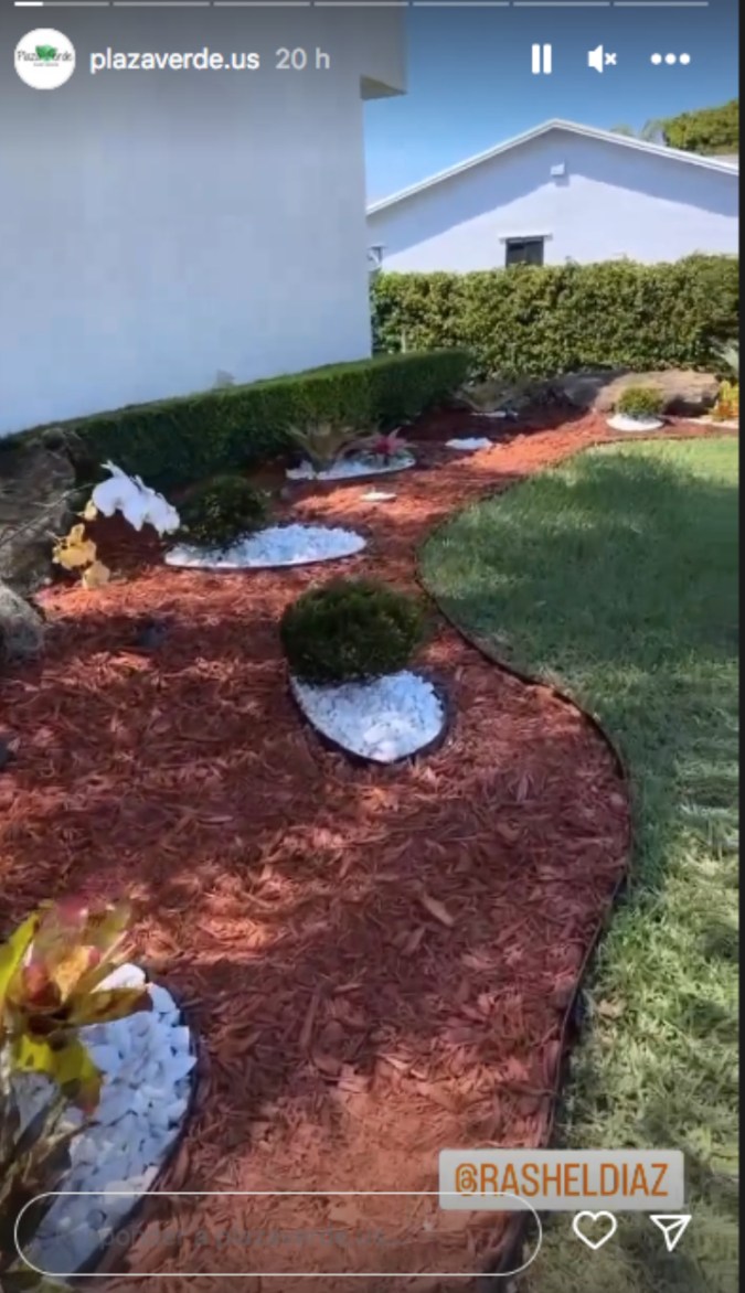 El jardín de Rashel Díaz ahora tiene un toque súper personalizado (Plaza Verde/Instagram)