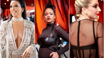 Eva Longoria, Rihanna y Lady Gaga en la alfombra champagne de los Premios Oscar 2023.