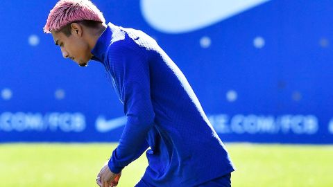 Araujo en un entrenamiento con el FC Barcelona.