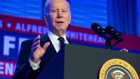 US President Joe Biden speaks during the 2023 International Association of Fire Fighters Legislative Conference in Washington, DC, on March 6, 2023. (Photo by SAUL LOEB / AFP) (Photo by SAUL LOEB/AFP via Getty Images)