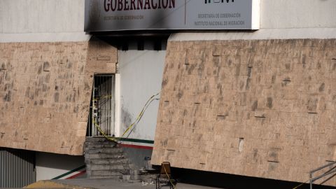 El centro de detención migratoria donde murieron 39 migrantes en un incendio en Ciudad Juárez, Chihuahua.