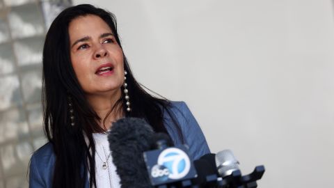 LOS ANGELES, CALIFORNIA - AUGUST 18: Marcela Celorio speaks during the Los Angeles Historical-Cultural Monument plaque unveiling and dedication ceremony to Mexican actress Dolores del Rio on August 18, 2022 in Los Angeles, California. (Photo by Tommaso Boddi/Getty Images)