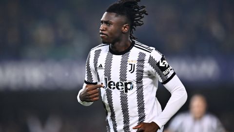 Moise Kean, jugador de la Juventus de la Serie A de Italia.