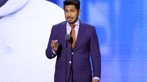 NEW YORK, NEW YORK - DECEMBER 11: Tenoch Huerta speaks onstage during the 16th annual CNN Heroes: An All-Star Tribute at the American Museum of Natural History on December 11, 2022 in New York City. (Photo by Michael Loccisano/Getty Images for CNN)